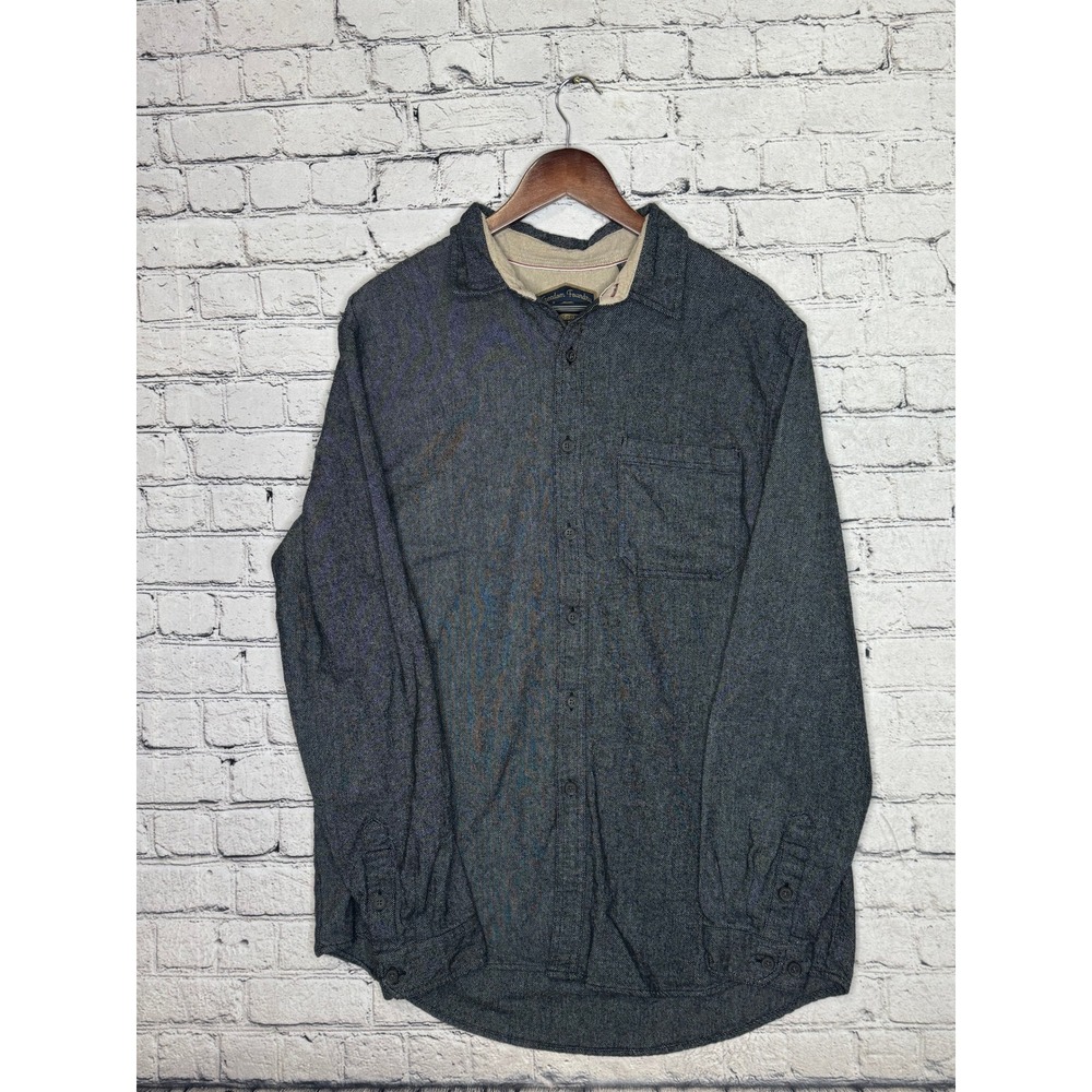 Freedom Foundry Mens Long Sleeve Button Up Shirt Charcoal Gray LT GA
